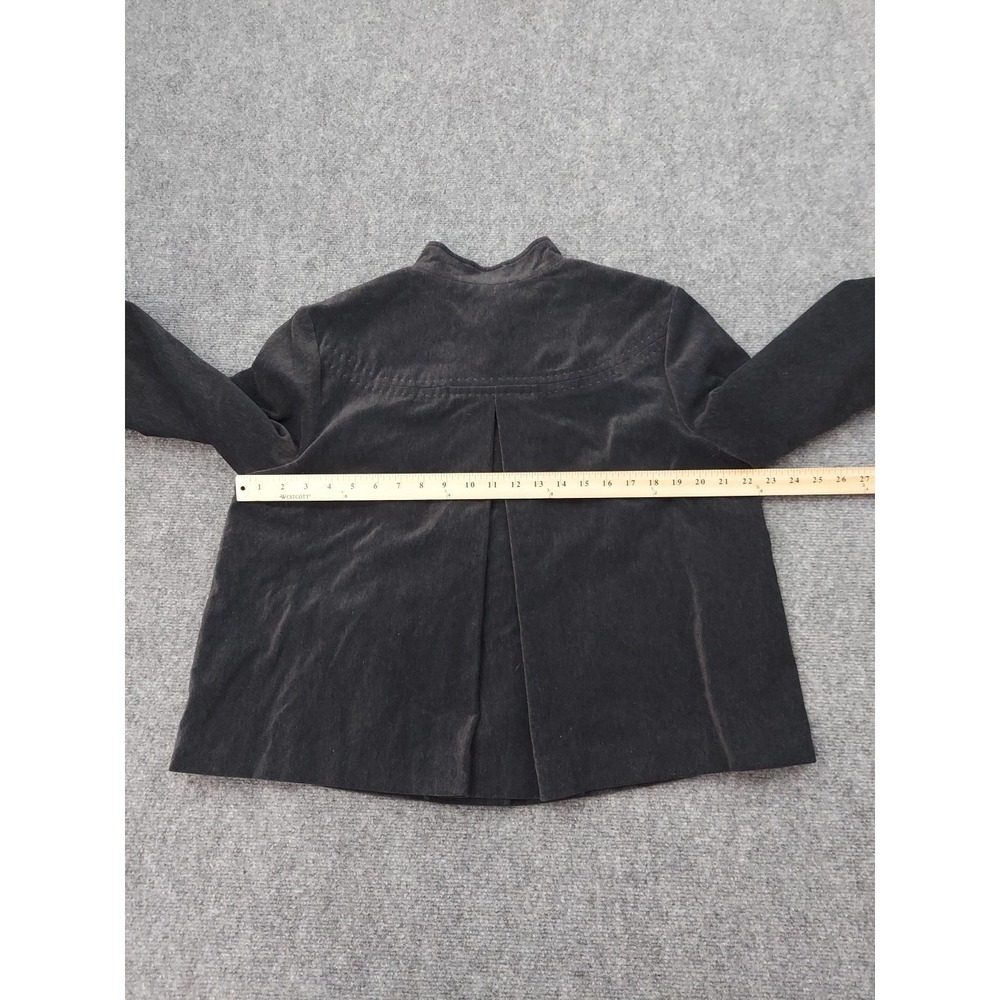 J Jill Jacket Womens Large Black Short Faux Suede Soft Button Front - Picture 7 of 9